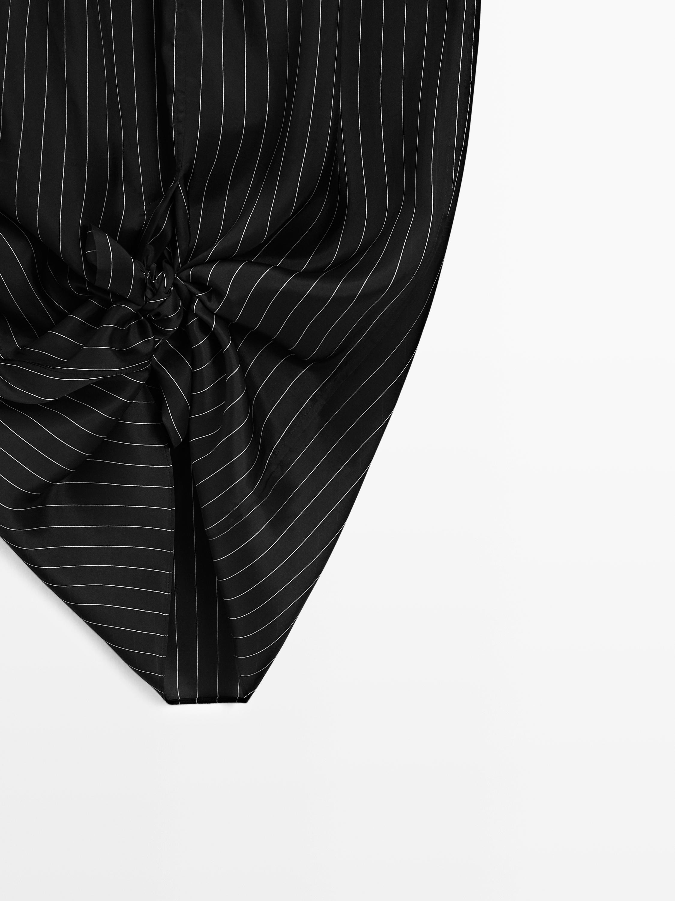 Striped midi skirt with gathered detail - STUDIO